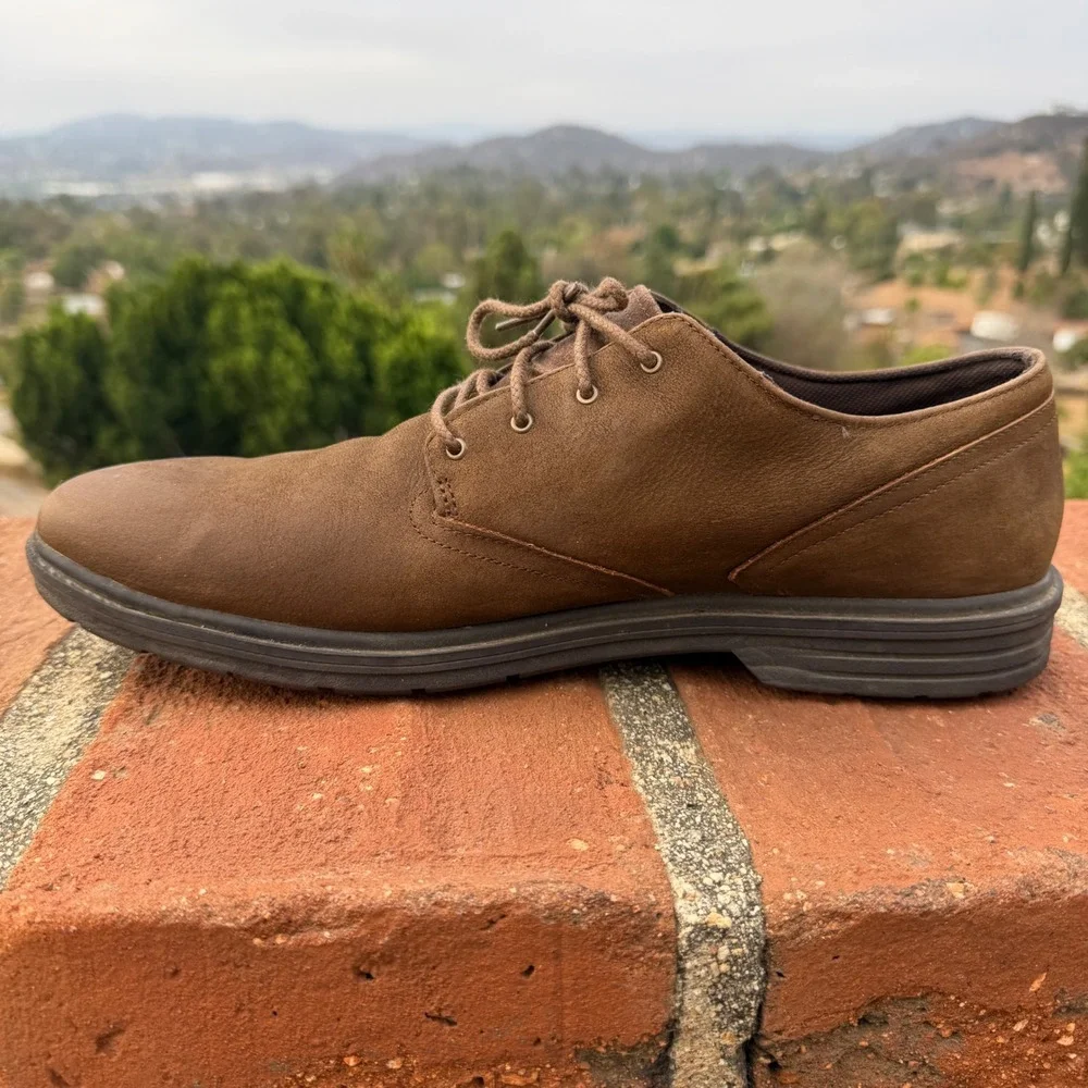 Timberland Hoverlite Mens Brown Leather Waterproof Oxford Shoes A1QD4 Size 11.5